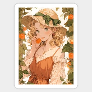 Cute anime girl Clementine Lover Cute Anime Garden Sticker